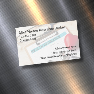 Health Insurance Broker Modern Magnetische Visitenkarte