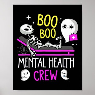 Health Nurse Psych Boo Boo Crew Pflege Halloween Poster
