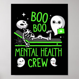Health Nurse Psych Boo Boo Crew Pflege Halloween Poster