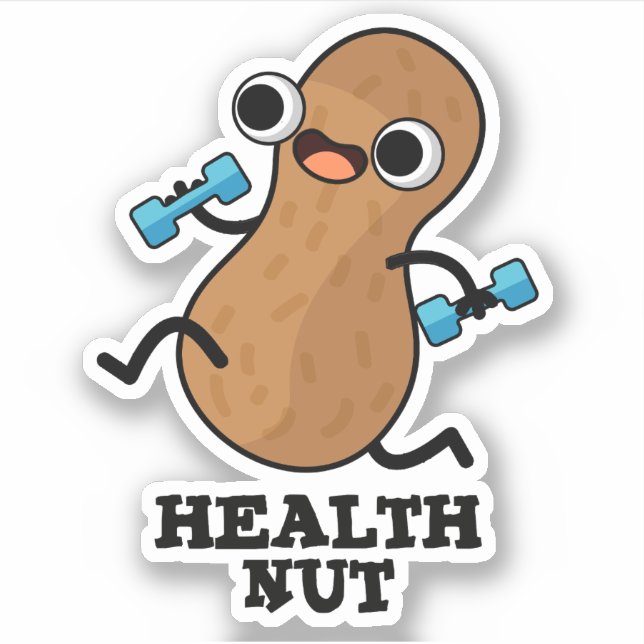 Health Nut Funny Exercure Peanut Puff Aufkleber (Vorderseite)