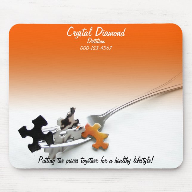 "Health Puzzle Concept Orange Ombre"-Vorlage Mousepad (Vorne)