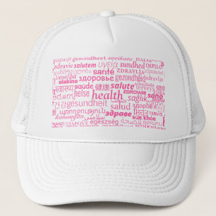 Health Text Multi Language Word Trucker Hat Truckerkappe