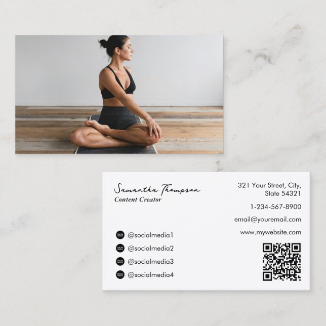 Health Wellness Blogger Content Creator Vollständi Visitenkarte (Vorne/Hinten)