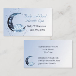 Health Wellness-Center Blue Lotus Blume Moon Visitenkarte