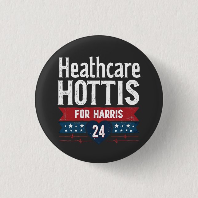 HealthCare Hotties für Harris 24 Kamala Walz Nurse Button (Vorderseite)