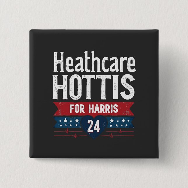 HealthCare Hotties für Harris 24 Kamala Walz Nurse Button (Vorderseite)