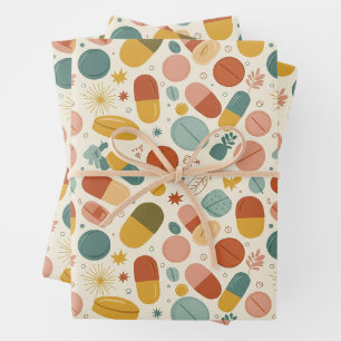 Healthcare & Pharmacy Boho Earth Tone Kapsel Geschenkpapier Set