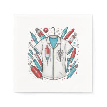Healthcare Themed Napkins - Syringe & Vial