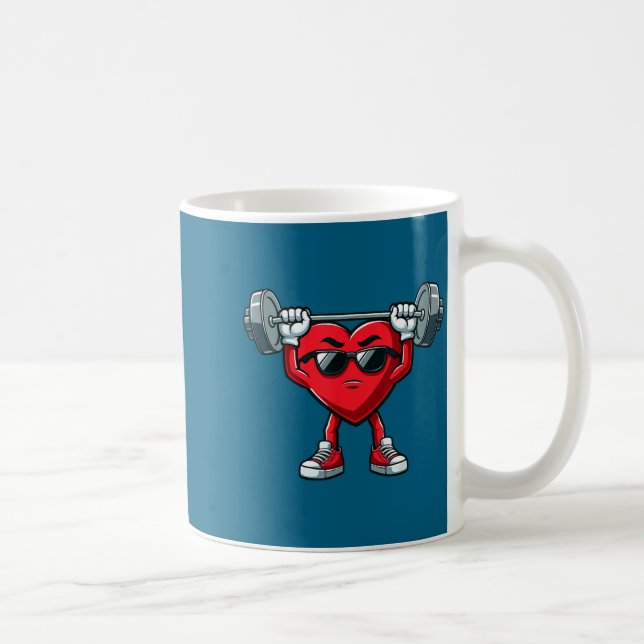 Healthy Heart Heart Disease Awareness Weightliftin Kaffeetasse (Rechts)