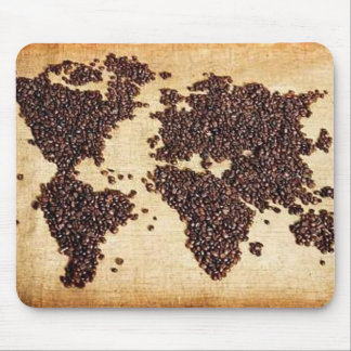 HealthyCoffee Weltkarte in den Kaffeebohnen Mousepad