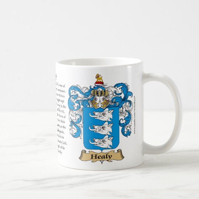 Healy, der Ursprung, die Bedeutung und die Kaffeetasse (Rechts)