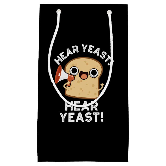 Hear Hear Hear Funny Brot Pun Dark BG Kleine Geschenktüte (Vorderseite)