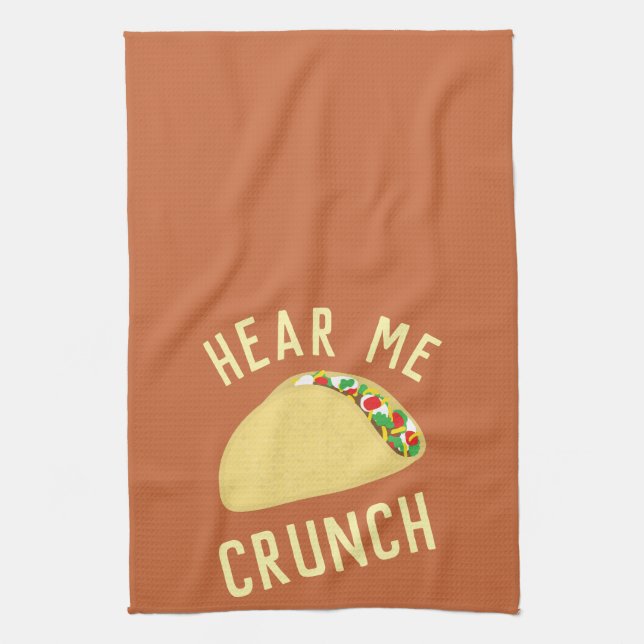 Hear  Me Crunch Taco Geschirrtuch (Vertikal)