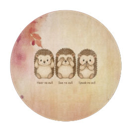 hear, see and speak no evil cute Hedgehogs Schneidebrett