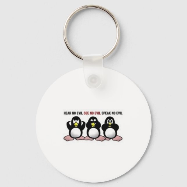 Hear See Speak No Evil Penguins Schlüsselanhänger (Vorderseite)