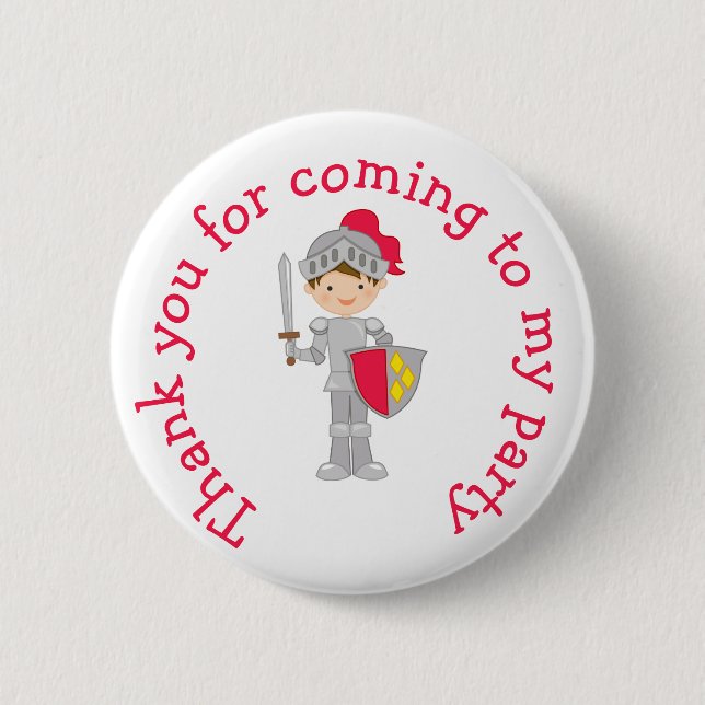 Hear Ye Brunett Niedlich Knight 'Danke für das Kom Button (Vorderseite)