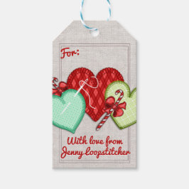 Heargennähte Nähnadel Weihnachtsmarke Geschenkanhänger