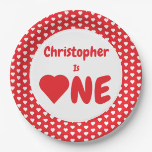 Heart 1. Geburtstagspapier Pappteller