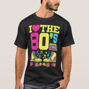 Heart 80er 1980er Fashion Theme Party Outfit Achtt T-Shirt