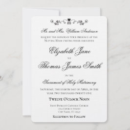 Heart Accent Elegant Wedding Invitation Einladung