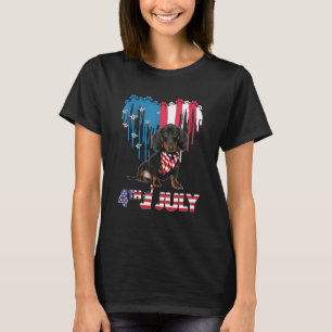 Heart American Dackel 4. Juli Independe T-Shirt