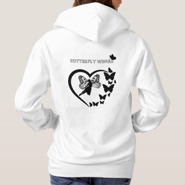 Heart and Bird Freedom Graphic Hoodie (Rückseite)