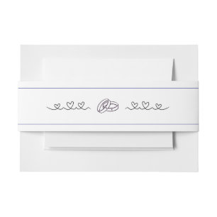 Heart and Rings Wedding Theme Einladungsbanderole