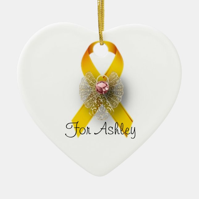 Heart Angel Childhood Cancer Awareness Ornament (Vorne)