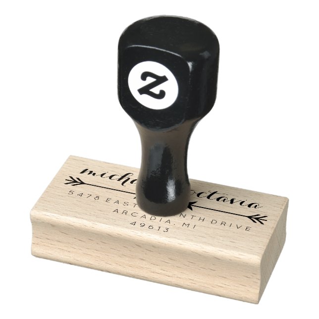 Heart Arrow Chic Rücksendeadresse Rubber Briefmark Gummistempel (Stempel)