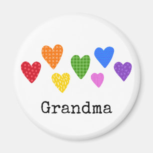Heart Art Großeltername Kinder Rainbow Colors Fun Magnet