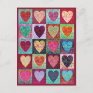 Heart Art Tiles Postkarte