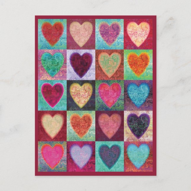 Heart Art Tiles Postkarte (Vorderseite)