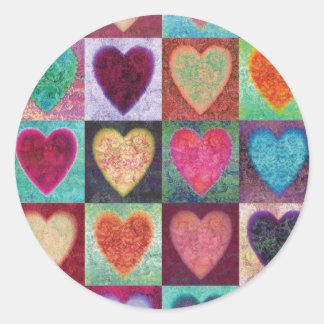 Heart Art Tiles Runder Aufkleber