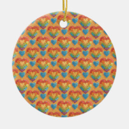 Heart autism keramik ornament