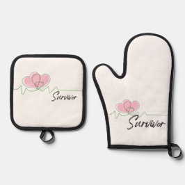 Heart Awareness, Surgery, Survivor Recovery Gifts Ofenhandschuh & Topflappen-Set