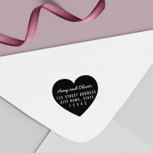 Heart Background Couple Name Return Address