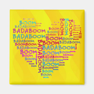 Heart Badaboom Gelbe Wellen Magnet