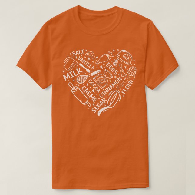 Heart Bake Baker Confectioner Baking Utensils Baki T-Shirt (Design vorne)