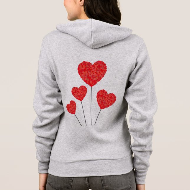 Heart Balloons Illustration Design Hoodie (Rückseite)