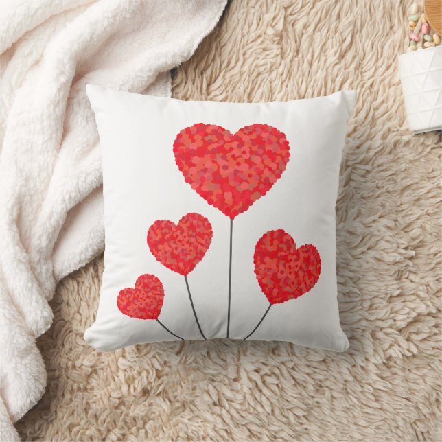 Heart Balloons Illustration Design Kissen (Decke)