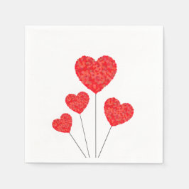 Heart Balloons Illustration Design Serviette