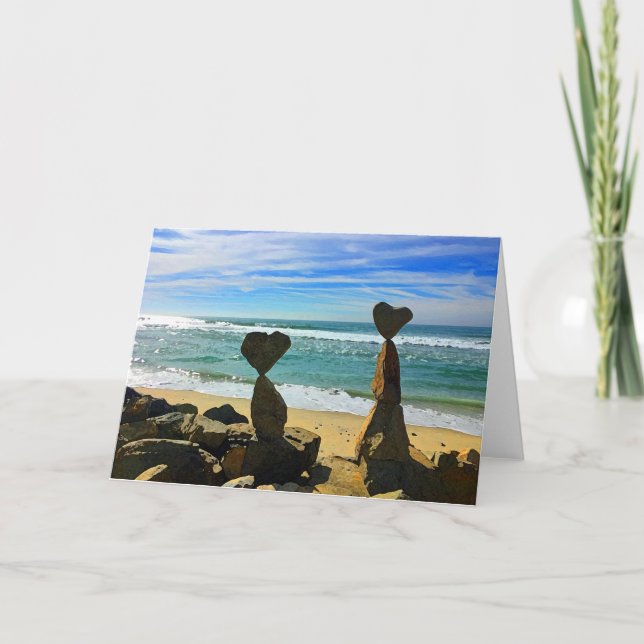 Heart Beach Rocks Einladung (Vorderseite)