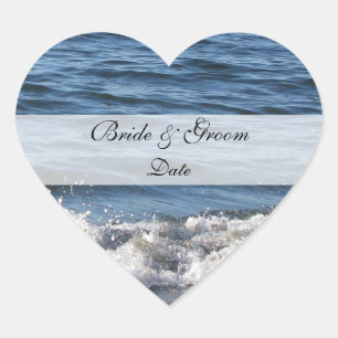Heart Beach Thema Save the Date Stickers