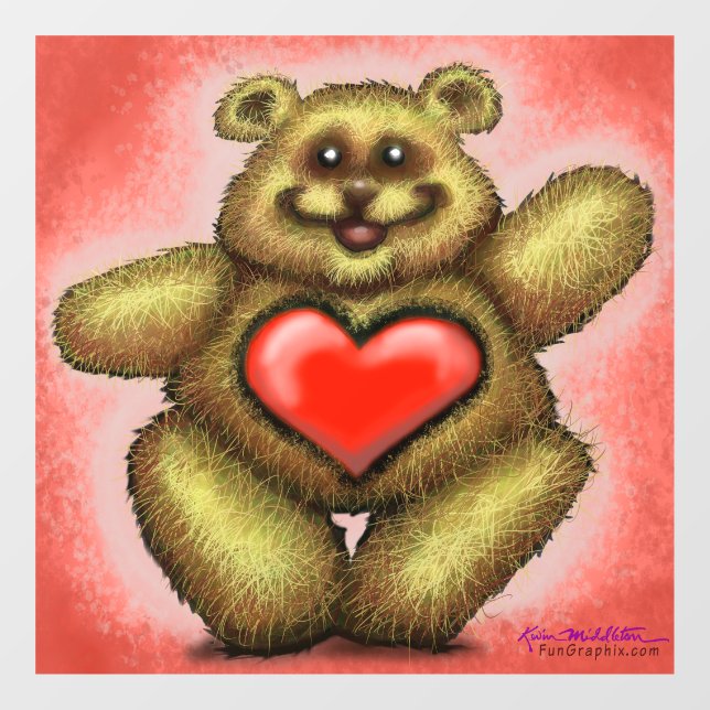 Heart Bear Window Fensteraufkleber (Blatt)