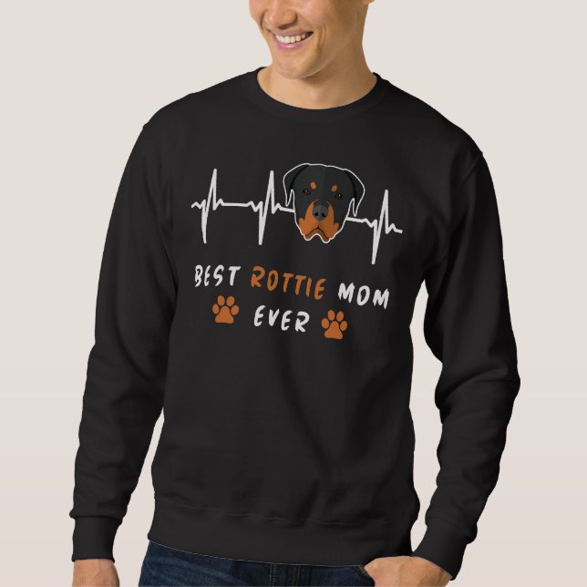 Heart Beat Rottweiler Mama Sweatshirt (Vorderseite)