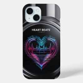 Heart Beats Phone Case – Modern Neon Heart Line De