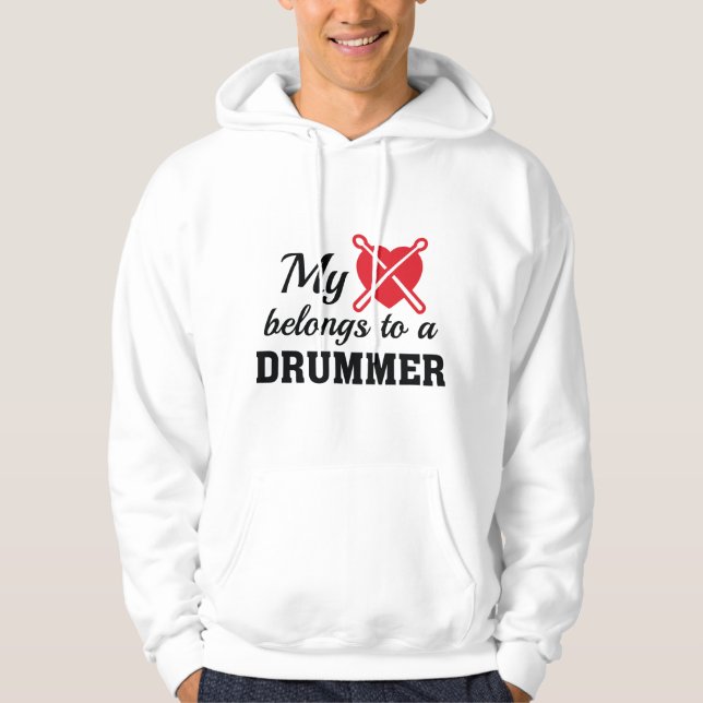 Heart Belongs Drummer Hoodie (Vorderseite)