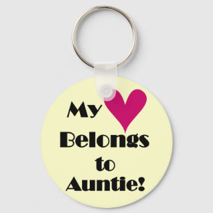 Heart Belongs to Auntie Tshirts and Gifts Schlüsselanhänger