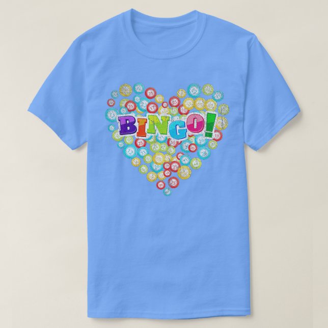 Heart Bingo Player Gambling Lotterie Bingo Caller  T-Shirt (Design vorne)