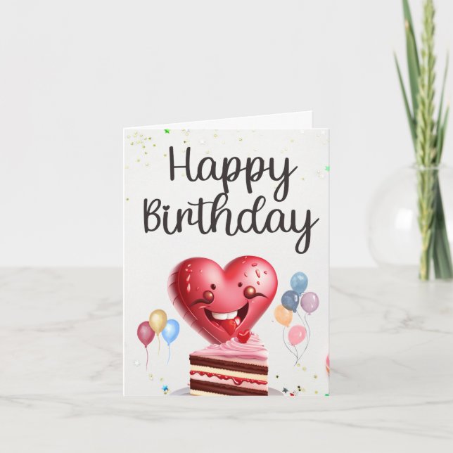 Heart Birthday Love : Carte Anniversaire (Devant)